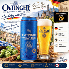 Bia Đức Oettinger Bavarian Helles 500ml - Thùng 24 Lon Nhập Khẩu Đức - Alc 4.7% Helles Lager