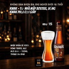 Bia Kwak Bỉ 8,4% 330ml - Tripel Ale Nhập Khẩu 100% - Thùng 24 Chai