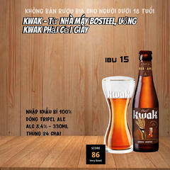 Bia Kwak Bỉ 8,4% 330ml - Tripel Ale Nhập Khẩu 100% - Thùng 24 Chai