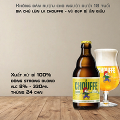 [Thùng 24 Chai] Bia Chú Lùn La Chouffe Blonde 8% 330ml - Bia Bỉ Strong Blond - Brasserie d'Achouffe - Nhập Khẩu 100%