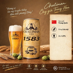 Thùng x 6 Lon Bia Chaliman 1583 - Bia Lager Trung Quốc - 1000ml - Alc 4.8%
