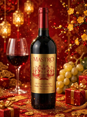 Vang MASTRO Đỏ Xanh Vàng 750ML - Sang Trọng-Quà Biếu Tết- Gói Quà Mâm Quả Cưới