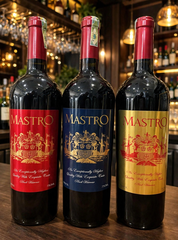 Vang MASTRO Đỏ Xanh Vàng 750ML - Sang Trọng-Quà Biếu Tết- Gói Quà Mâm Quả Cưới