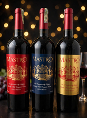 Vang MASTRO Đỏ Xanh Vàng 750ML - Sang Trọng-Quà Biếu Tết- Gói Quà Mâm Quả Cưới