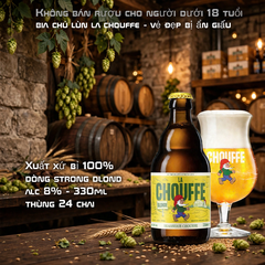 [Thùng 24 Chai] Bia Chú Lùn La Chouffe Blonde 8% 330ml - Bia Bỉ Strong Blond - Brasserie d'Achouffe - Nhập Khẩu 100%