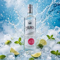 Rượu Rum Trắng HERO White Rum 700ml 40% Vol - Chuyên pha chế Mojito, Cocktail