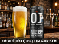 Bia Bỉ OJ Premium Strong Beer 8.5% - Thùng 24 Lon 500ml - Bia Mạnh Nhập Khẩu Belgium - Bia Lon Cao Cấp