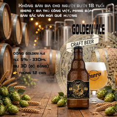 Bia Thủ Công Ibiero Golden Ale - Craft Beer Việt 330ml - Thùng 12 Chai - Alc 5%