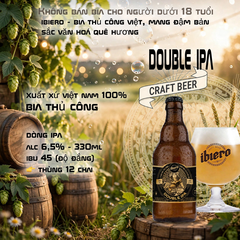 [THÙNG 12 CHAI] Bia Thủ Công Ibiero Double IPA 6,5% 330ml - Craft Beer Việt Nam - IBU 45