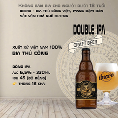 [THÙNG 12 CHAI] Bia Thủ Công Ibiero Double IPA 6,5% 330ml - Craft Beer Việt Nam - IBU 45
