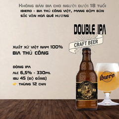 [THÙNG 12 CHAI] Bia Thủ Công Ibiero Double IPA 6,5% 330ml - Craft Beer Việt Nam - IBU 45