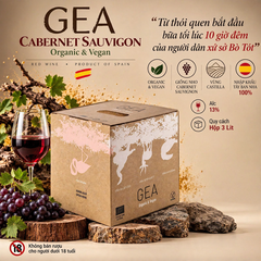 Rượu Vang Đỏ GEA Cabernet Sauvignon Organic & Vegan 3L - Vang Bịch Tây Ban Nha Nhập Khẩu