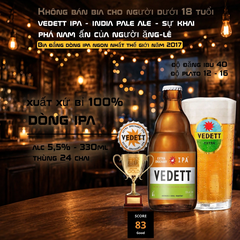 Bia Bỉ Vedett IPA 330ml - Bia Đắng IPA Ngon Nhất Thế Giới 2017 - Thùng 24 Chai 5,5%