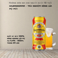 Bia Lúa Mỳ Đức Kauerndorfer Weizenbier 5,4% 500ml - Bia Đức Seit 1871 Thùng 24 Lon