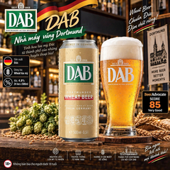 Bia DAB Wheat Beer 500ml - Bia Lúa Mỳ Đức - Dortmund Seit 1868 - Alc 4,8% - Thùng 24 Lon