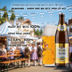 [Thùng 20 Chai] Bia Đức Irlbacher Premium Festbier 5,6% - Bia Vàng Lễ Hội Đức - Pale Lager - Grellen Festbier 500ml