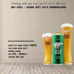 Bia Gấu Bear Beer Lager Đan Mạch 5% 500ml - Bia Greenland Thùng 24 Lon