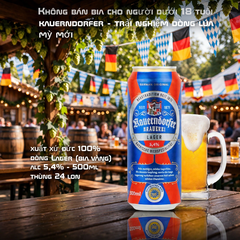 Bia Vàng Đức Kauerndorfer Lager 5,4% 500ml - Bia Đức Seit 1871 Thùng 24 Lon Nhập Khẩu
