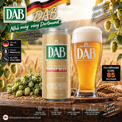 Bia DAB Wheat Beer 500ml - Bia Lúa Mỳ Đức - Dortmund Seit 1868 - Alc 4,8% - Thùng 24 Lon