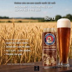 Bia Paulaner Weissbier Dunkel 500ml - Bia Lúa Mì Đen Đức - Thùng 24 Lon - Nhập Khẩu Đức 100% - Alc 5,3%