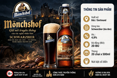 [Thùng 20 Chai] Bia Đen Đức Mönchshof Schwarzbier 4,9% 20 IBU - Bia Đức - Bia Đen - German Black Beer 500ml Nút Bật