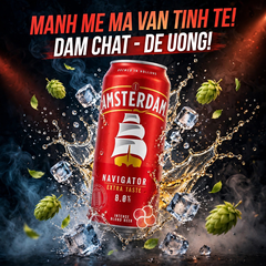 Bia Amsterdam Navigator Extra Taste 8.0% - Bia Hà Lan - Thùng 24 Lon 500ml - Intense Blond Beer