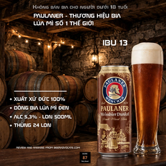 Bia Paulaner Weissbier Dunkel 500ml - Bia Lúa Mì Đen Đức - Thùng 24 Lon - Nhập Khẩu Đức 100% - Alc 5,3%