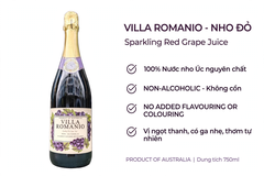 Nước Nho Đỏ Có Ga Villa Romanio Úc 750ml - Sparkling Red Grape Juice Không Cồn - Product of Australia