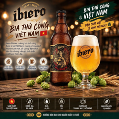 Bia Thủ Công iBiero Pilsner - Thùng 12 Chai 330ml - Craft Beer Việt Nam ALC 4.8% IBU 18