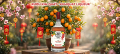 Rượu Kim Quất 530ml - Kumquat Liqueur - Rượu Quất Vàng Hưng Yên Ngâm Mật Ong Thủ Công - Quà Biếu Tết