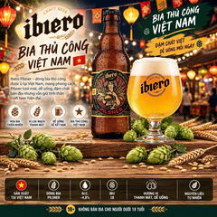 Bia Thủ Công iBiero Pilsner - Thùng 12 Chai 330ml - Craft Beer Việt Nam ALC 4.8% IBU 18