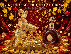 Kệ Dê Vàng & Kệ Dê Trắng Phú Quý Cát Tường Cao 31cm - Kệ Rượu Tết 2027