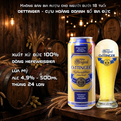 Bia Đức Oettinger Hefeweissbier Lúa Mỳ 4.9% - Thùng 24 Lon 500ml - Nhập Khẩu 100% Đức