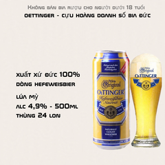 Bia Đức Oettinger Hefeweissbier Lúa Mỳ 4.9% - Thùng 24 Lon 500ml - Nhập Khẩu 100% Đức