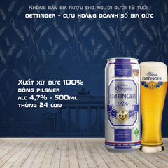 Bia Đức Oettinger Pils 4.7% - Thùng 24 Lon 500ml - Nhập Khẩu 100%