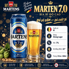 [CHÍNH HÃNG] Bia Martens 7,0% Bỉ - Extra Pilsener - Lon 500ml - Thùng 24 Lon - Nhập Khẩu Bỉ