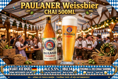 [THÙNG 20 CHAI] Bia Paulaner Weissbier Chai 500ml - Bia Lúa Mỳ Đức - Munich Wheat Beer 5.5%