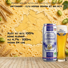 Bia Đức Oettinger Pils 4.7% - Thùng 24 Lon 500ml - Nhập Khẩu 100%