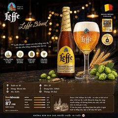 [Chính Hãng] Bia Leffe Blond 6,6% - Bia Vàng Tu Viện Bỉ - Thùng 24 Chai 330ml - Nhập Khẩu Bỉ