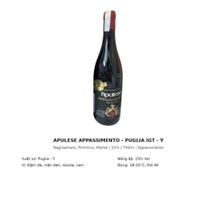 Rượu Vang Đỏ Ý Apulese Appassimento Puglia IGT 750ml - 15% - Casa Girelli