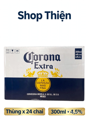 Thùng x 24 Chai Bia Corona Extra 300ml - Bia Vàng Mexico Dòng Lager 4.5% - Chai 300ml