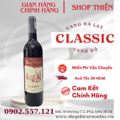 [CHÍNH HÃNG LADOFOODS] Vang Đà Lạt CLASSIC Đỏ 750ml 12% - Vang Quốc Dân Đà Lạt