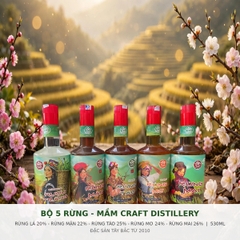 Rượu Rừng 530ml - Mầm Craft Distillery 20%-26% Vol - Rượu Đặc Sản Tây Bắc - Rượu Mận Rừng, Táo Mèo, Mơ Rừng, Mai Vàng, Rượu Trắng Gạo Nếp - 5 Vị