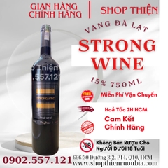 1 thùng Vang Đà Lạt Strong 15% Đỏ 750ml  x 6 Chai