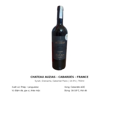 Rượu Vang Đỏ Pháp Chateau Auzias Cabardès Famille Auzias 750ml - 14.5% - Syrah Grenache Cabernet Franc
