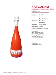 Rượu Vang Sủi Dâu Tây Ý Fragolino Sparkling Strawberry Product of Italy 750ml - 7.5%