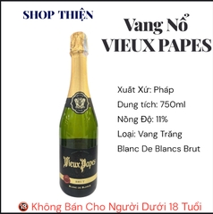 Vang Nổ Pháp Vieux Papes Blanc De Blancs Brut 750ml - 11%