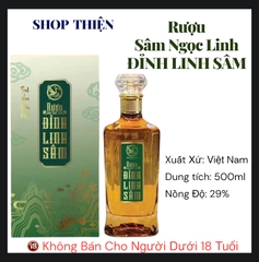 Rượu Sâm Ngọc Linh Đỉnh Linh Sâm 500ml - 29% - Tinh Hoa Sâm Việt