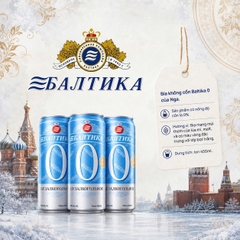 Thùng x 24 Lon Bia Không Cồn Baltika 0 Pshenichnoe - Bia Lúa Mì Nga Lon 450ml