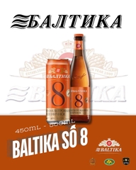 Thùng x 24 Lon Bia Baltika Số 8 Lúa Mì Không Lọc - Lon 450ml - Nhập Khẩu Nga